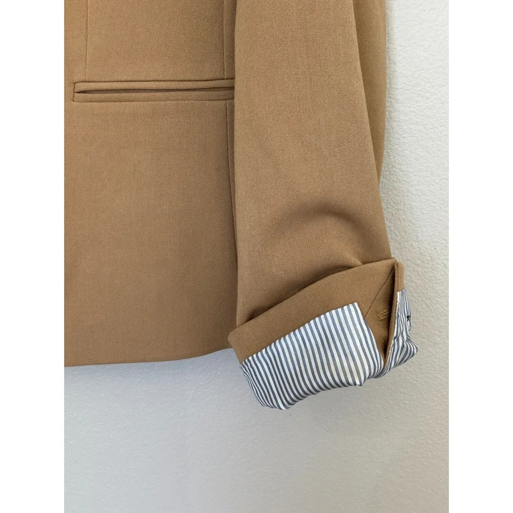 J.Crew Original Schoolboy Blazer Camel Stretch Suit Jacket Women Medium Classic